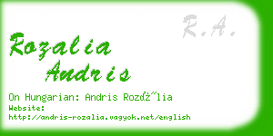 rozalia andris business card